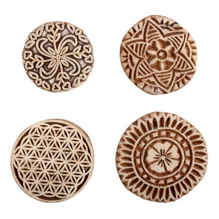 Set of 4 Piece New Mix Wooden Printing Block